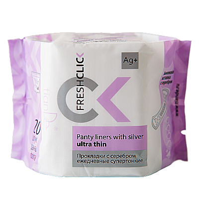 Slipové vložky so striebrom FreshClick super tenké, 20 ks